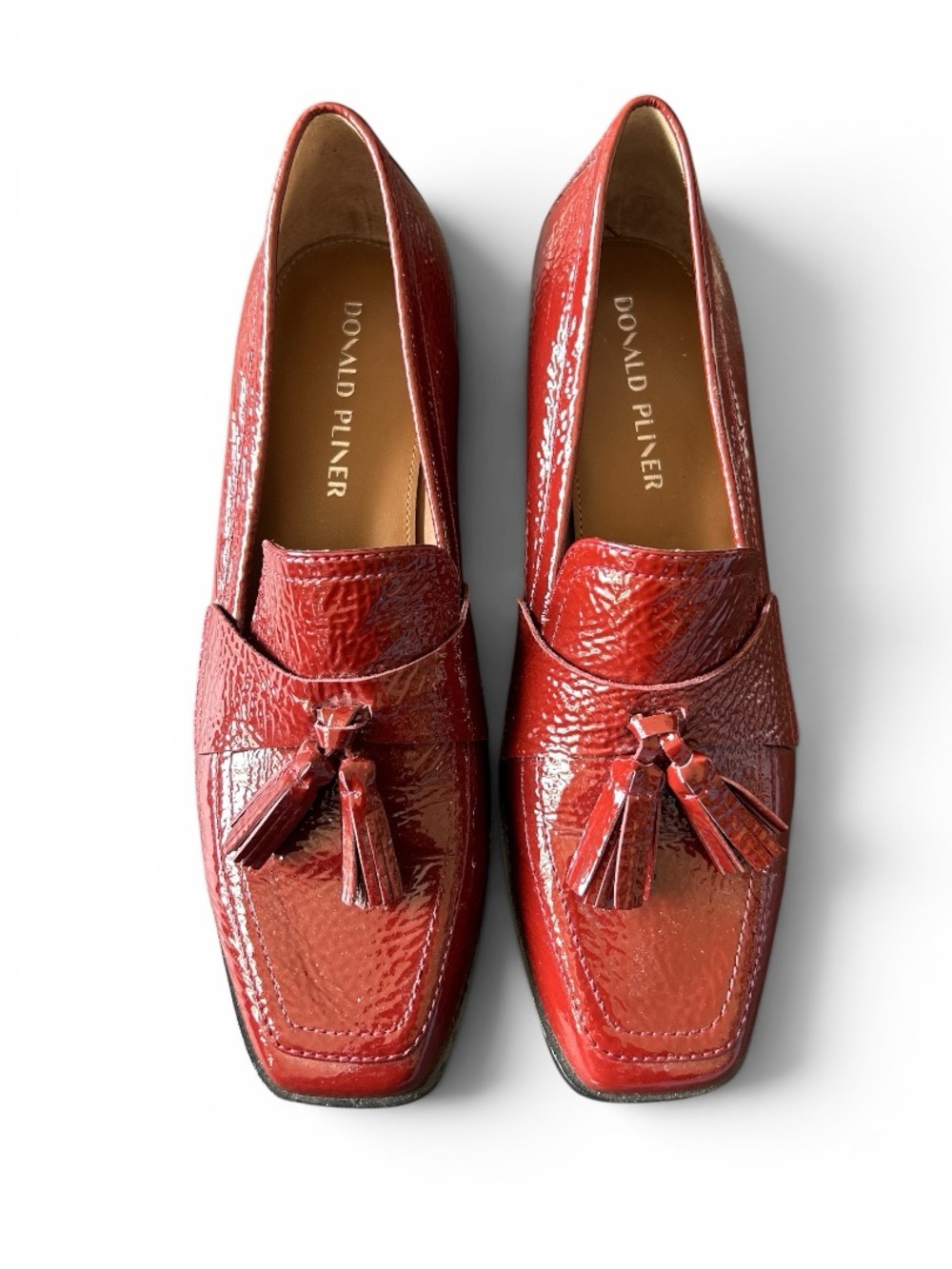Donald J. Pliner Avici Patent Leather Tassel Slip-On Loafers